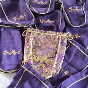 Crown Royal Jewel Tone Velvet Drawstring Bag with Gold Trim